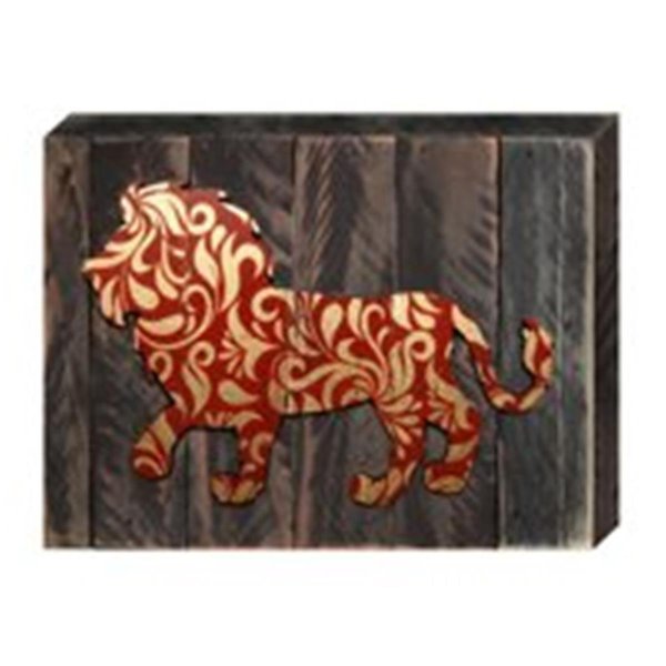 Designocracy Lion Art on Board Wall Decor 9823012